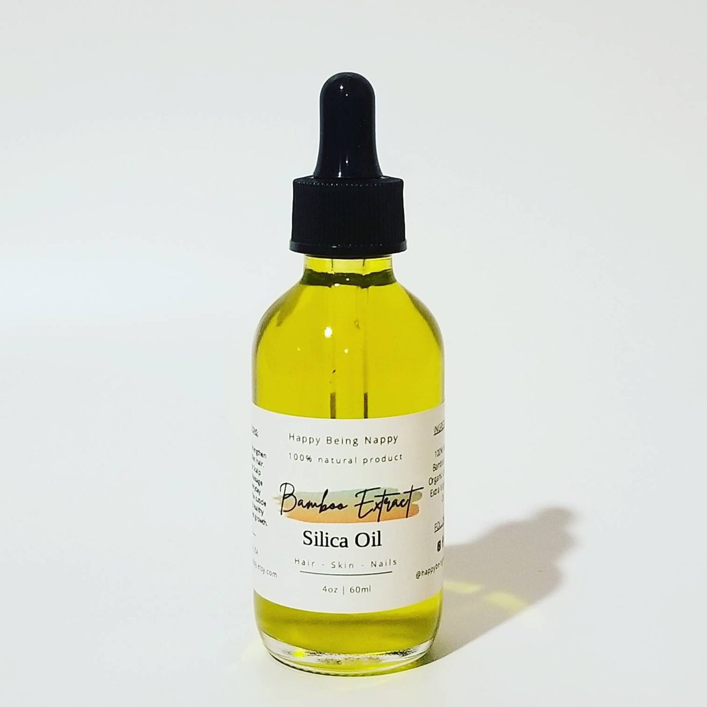 Bamboo (Extract) Silica Oil - Healthy Hair - Skin - Nails - 2oz glass bottle
