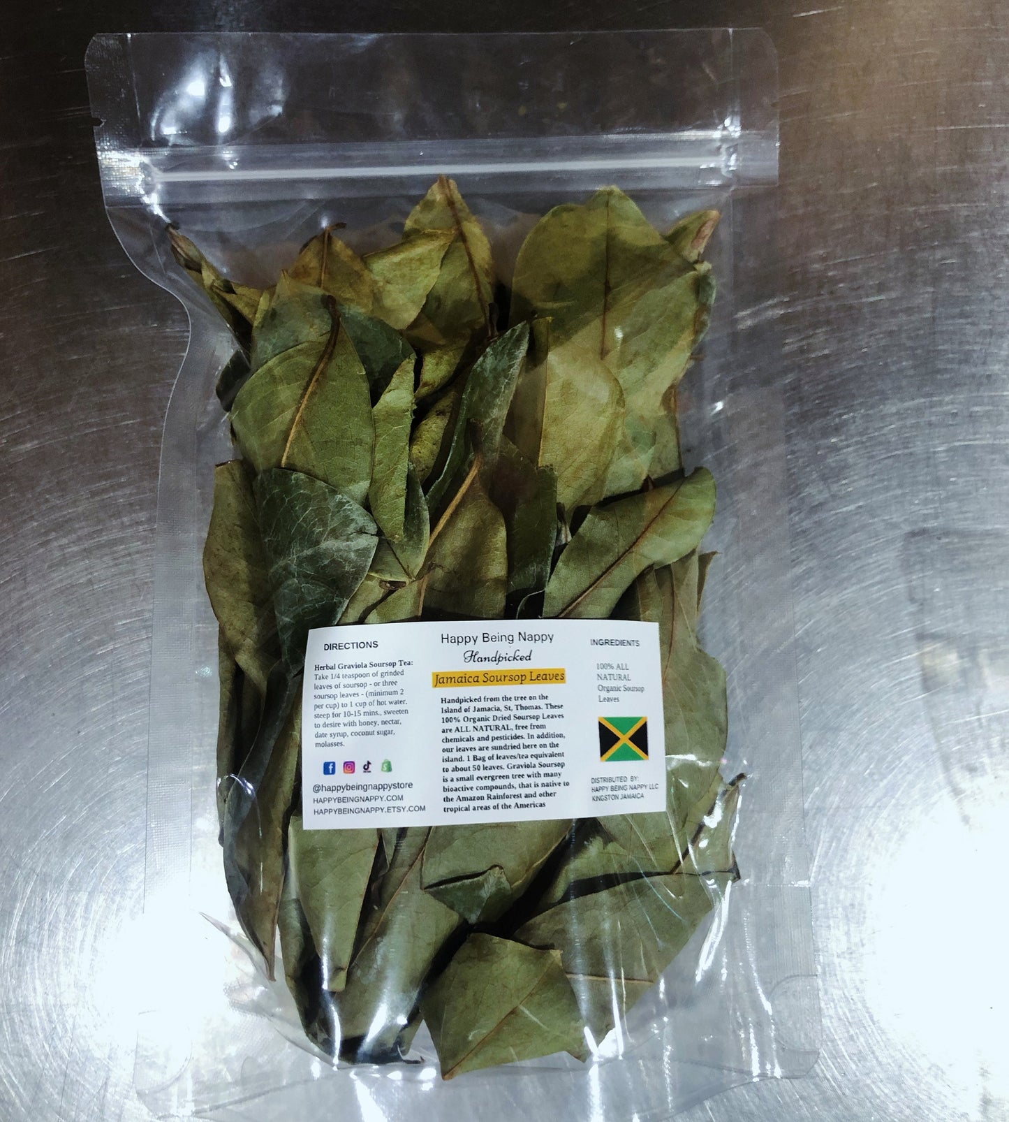 Jamaican Graviola Soursop Leaves - 1 Bag (We sell by the quantity not grams)