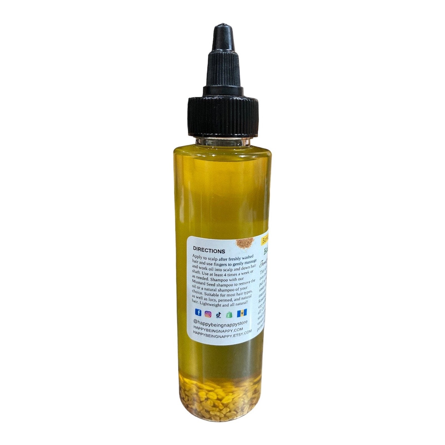 NEW Barbados Mustard Seed Fenugreek and Rosemary Hair Growth Oil. One 4oz Bottle