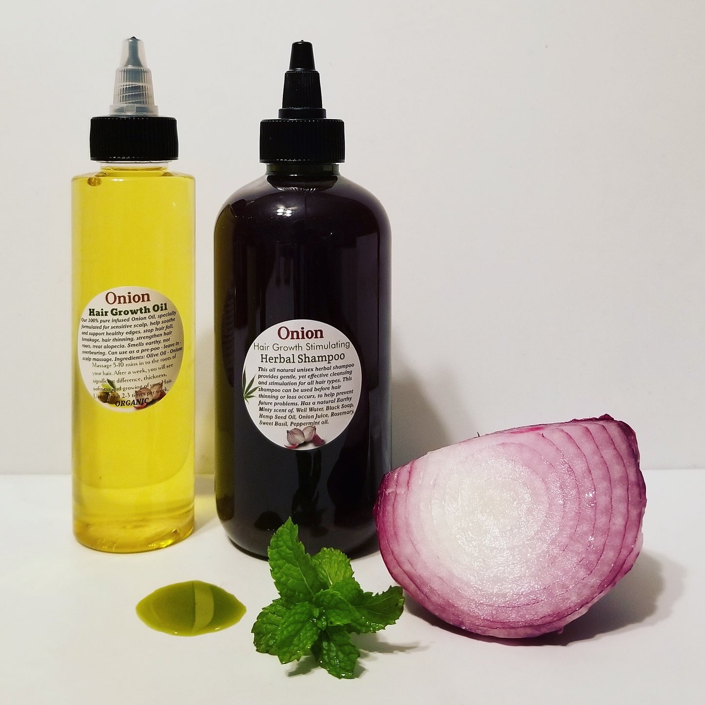 Organic Onion Hair Growth Oil and Onion Shampoo - Set (organic original oil) | DHT blocker