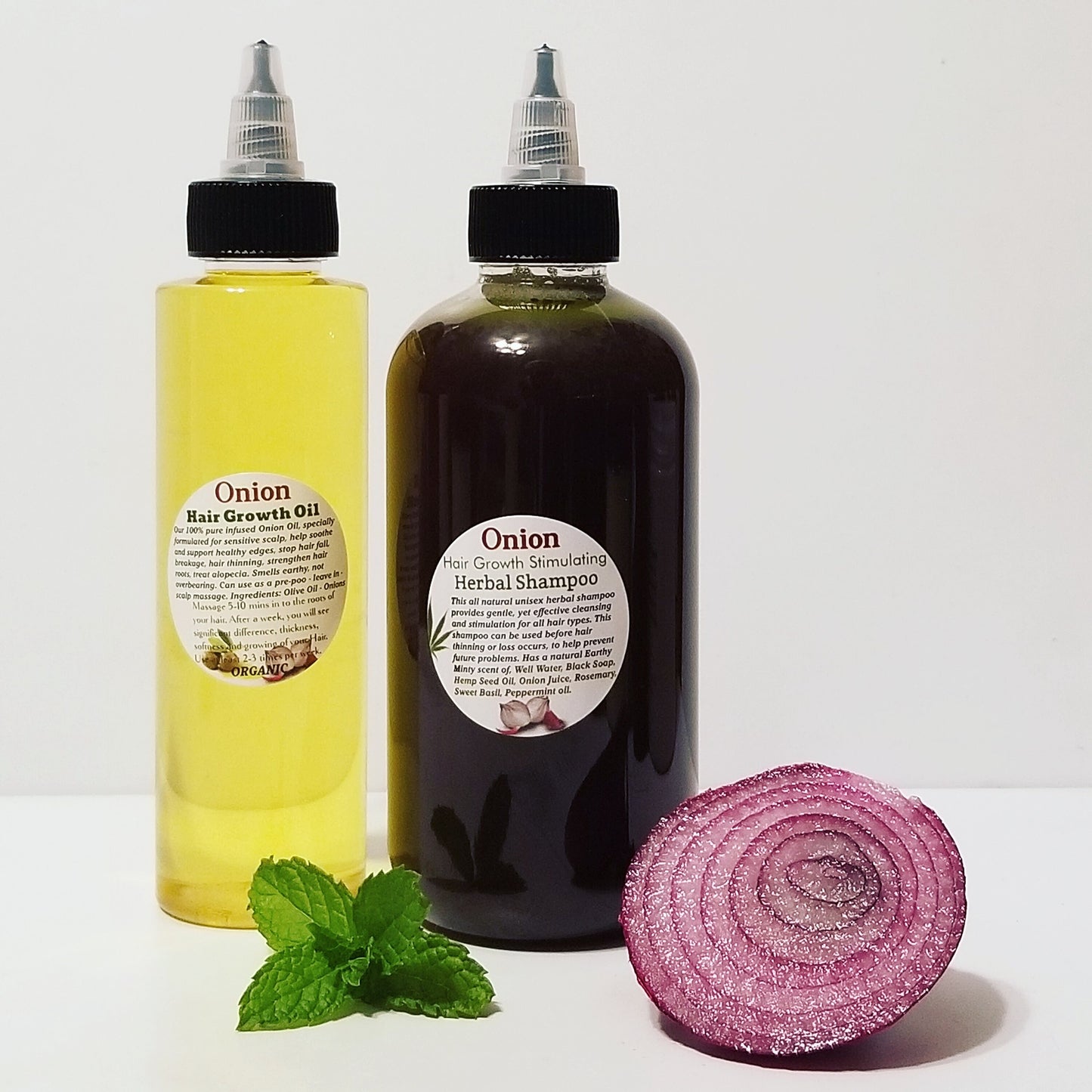 Organic Onion Hair Growth Oil and Onion Shampoo - Set (organic original oil) | DHT blocker