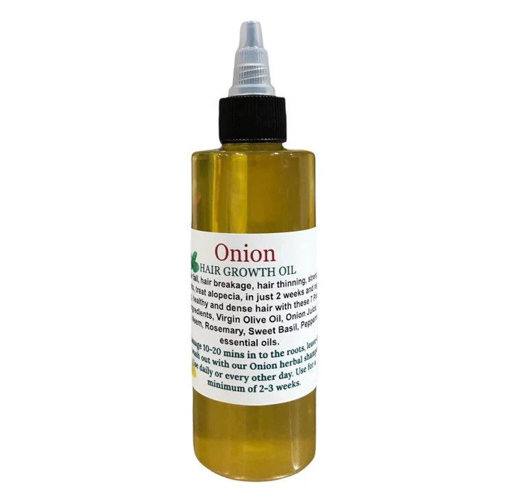 Onion Hair Growth Oil | Edges |Alopecia | Bald | Natural Hair | DHT blocker 4oz. (with essential oils)