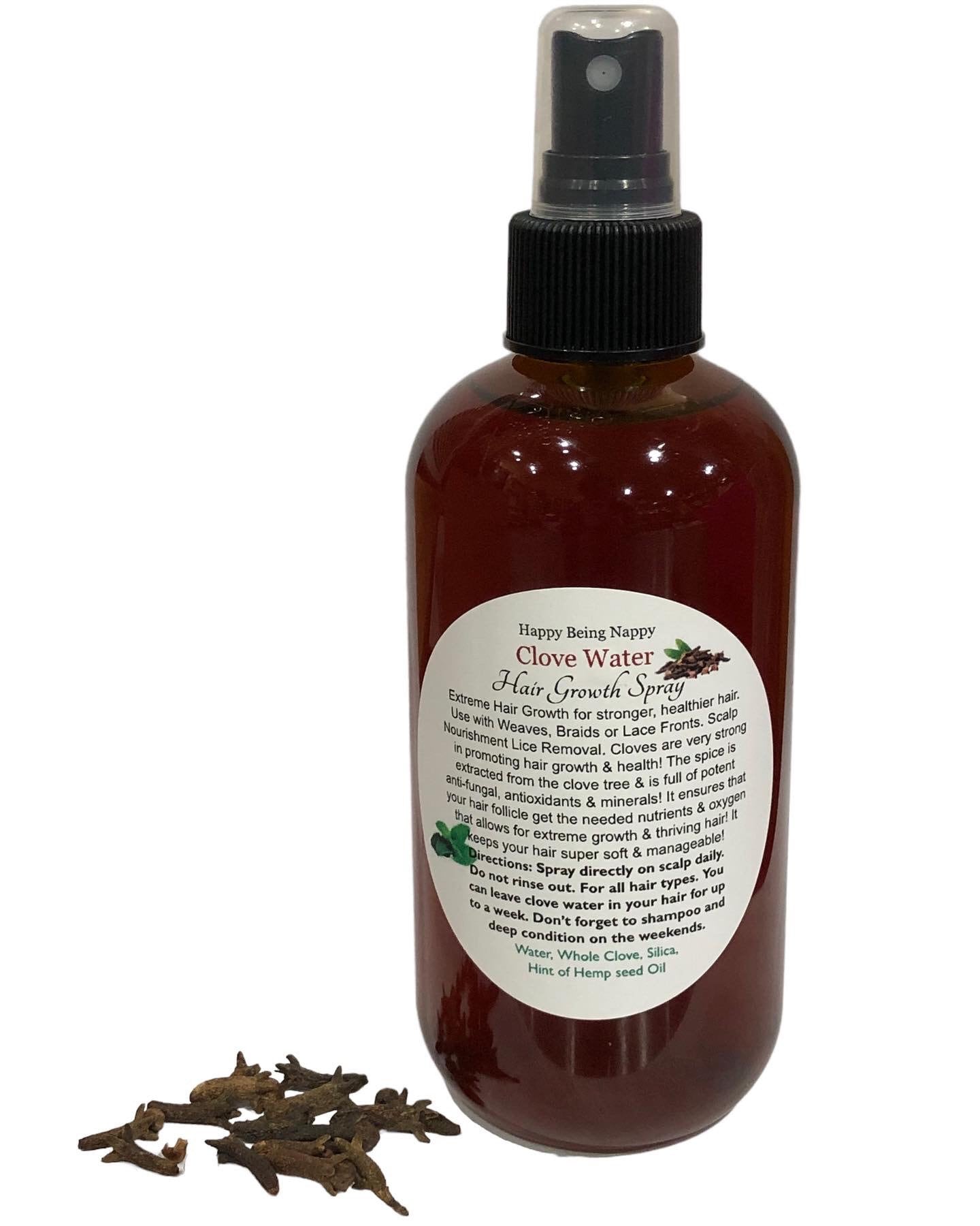 Clove Water Hair Growth Spray - Extreme Hair Growth - Provides Minerals & Oxygen -Hair Loss - All Natural, Non-Toxic - CLOVE CHALLENGE