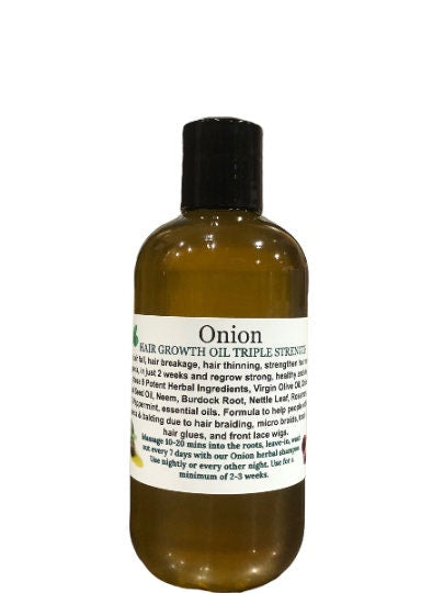 Onion Hair Growth Oil | EXTRA Strength |Edges |Alopecia | Bald | Natural Hair | DHT blocker 8oz. TRIPLED the dose!!!!