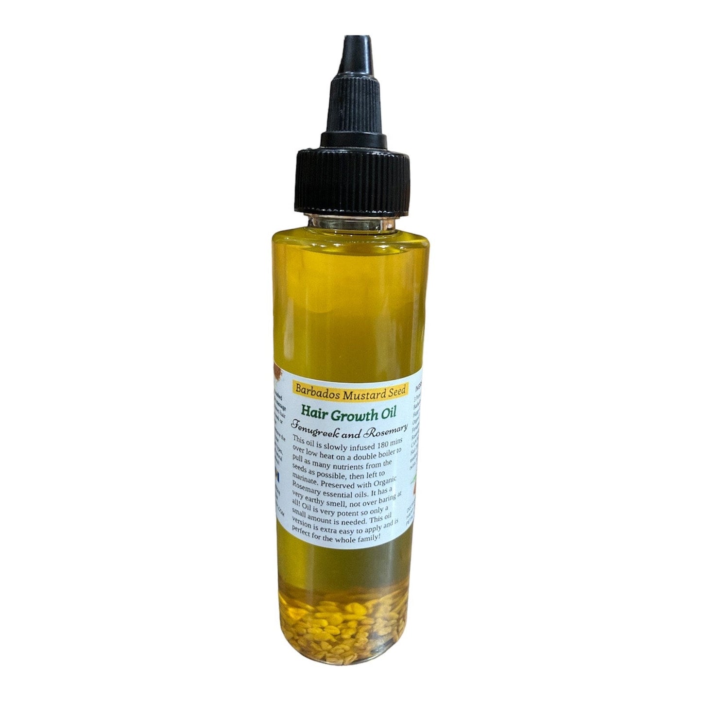 NEW Barbados Mustard Seed Fenugreek and Rosemary Hair Growth Oil. One 4oz Bottle