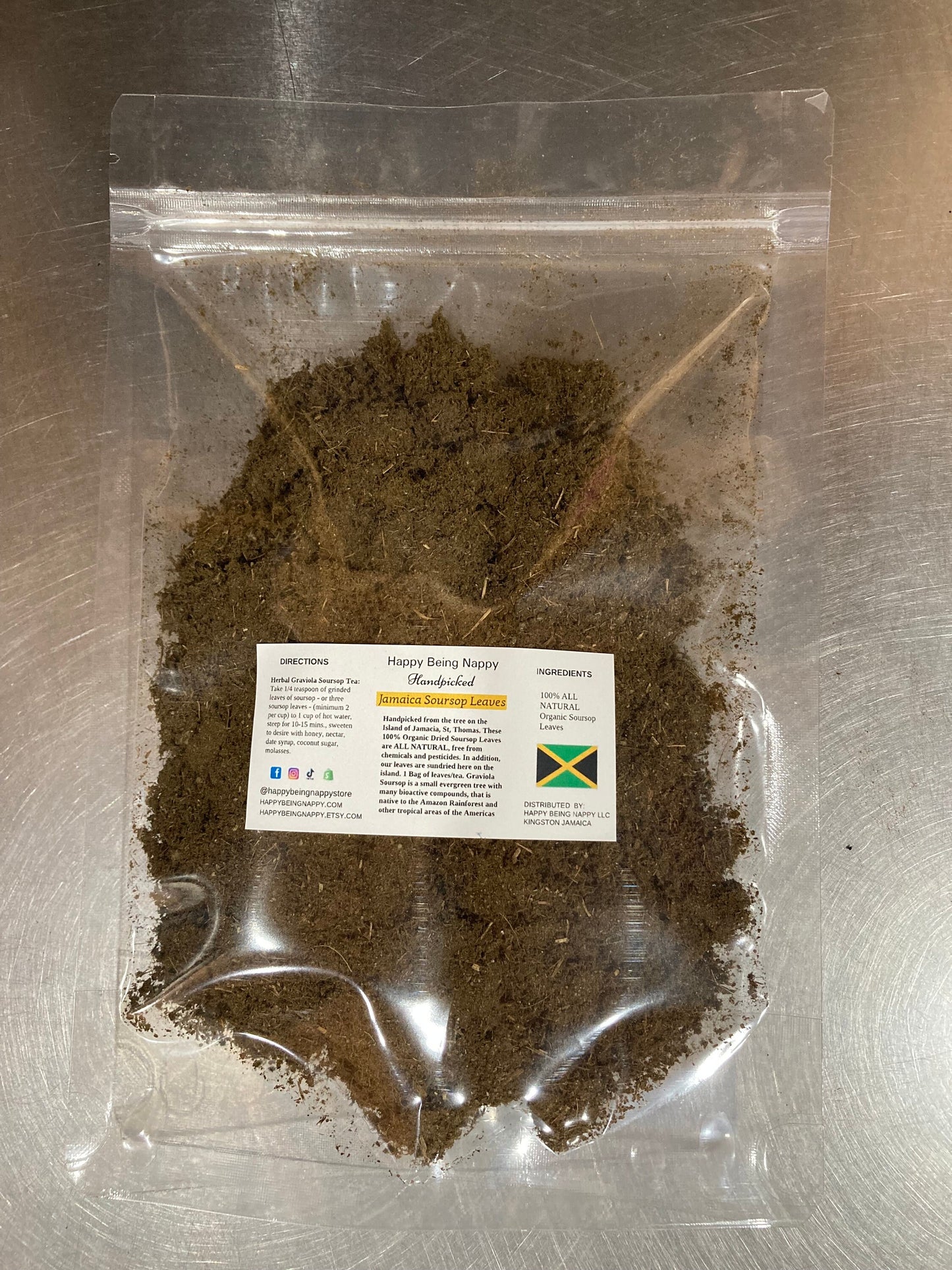 Jamaica Grinded Graviola Soursop Tea Leaves - 1 Bag (We sell by the quantity not grams)