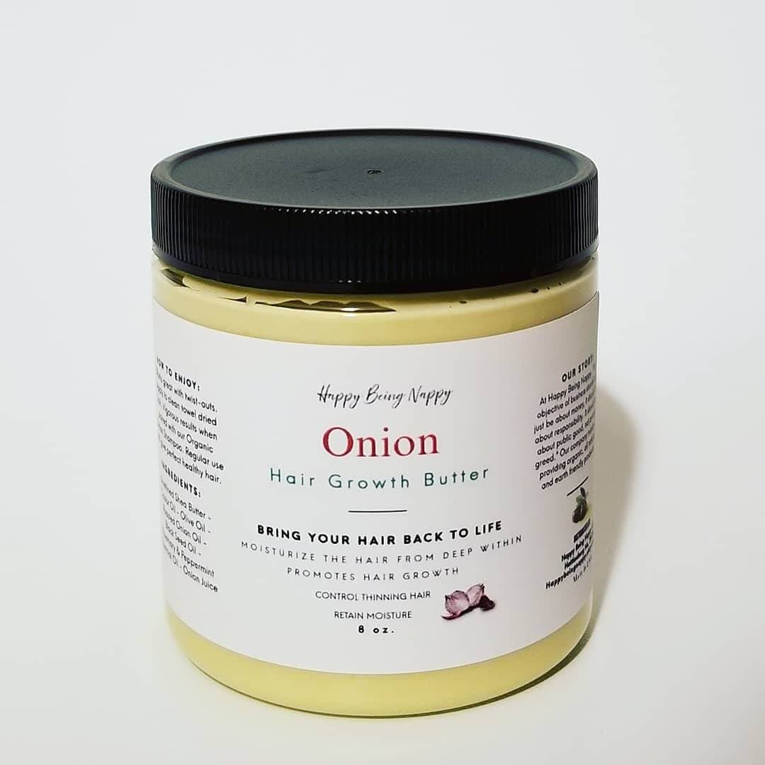 Onion Hair Growth Butter - Pomade | Edges | Alopecia | Balding | Natural hair products | DHT blocker | fast hair growth | detangle 8oz