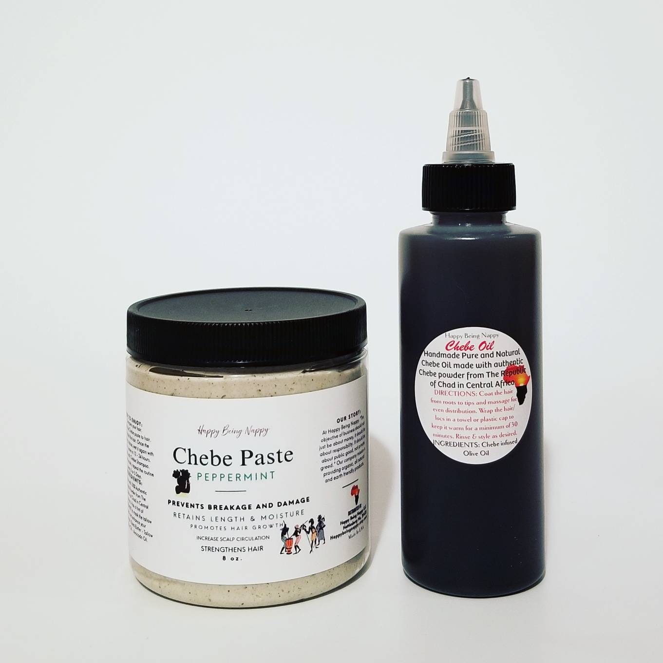 Chebe Hair Growth Oil NEW 8oz + Chebe Paste 8oz Jar