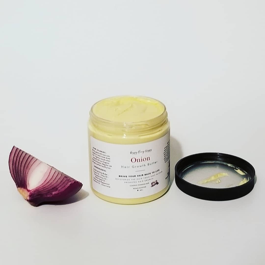 Onion Hair Growth Butter - Pomade | Edges | Alopecia | Balding | Natural hair products | DHT blocker | fast hair growth | detangle 8oz