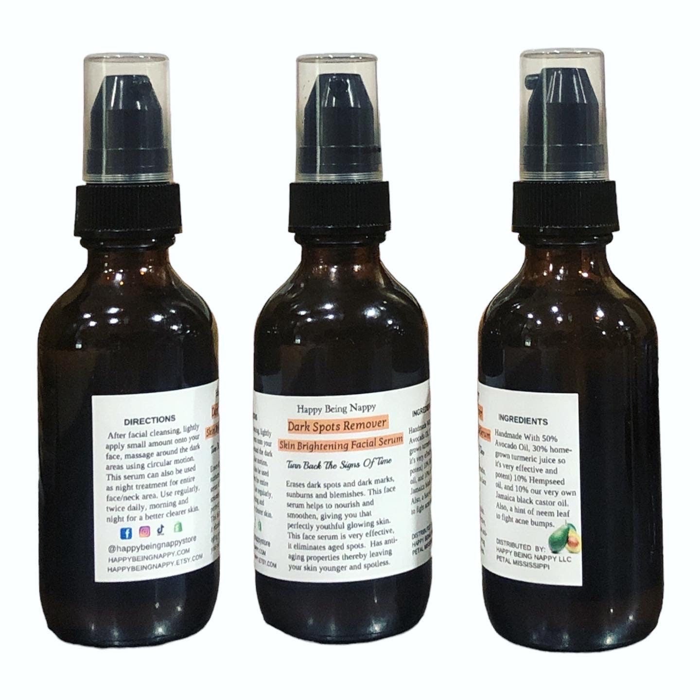 Extreme Dark Spots Remover, Natural Skin Brighter | Bleaching Serum | Bikini line, armpits, brightening facial Serum | Turmeric serum - 2oz.