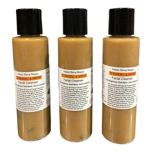 New TURMERIC AND NEEM Facial Cleanser - Skin Brightener -Dark Spots - Acne Treatment - 4oz Bottle